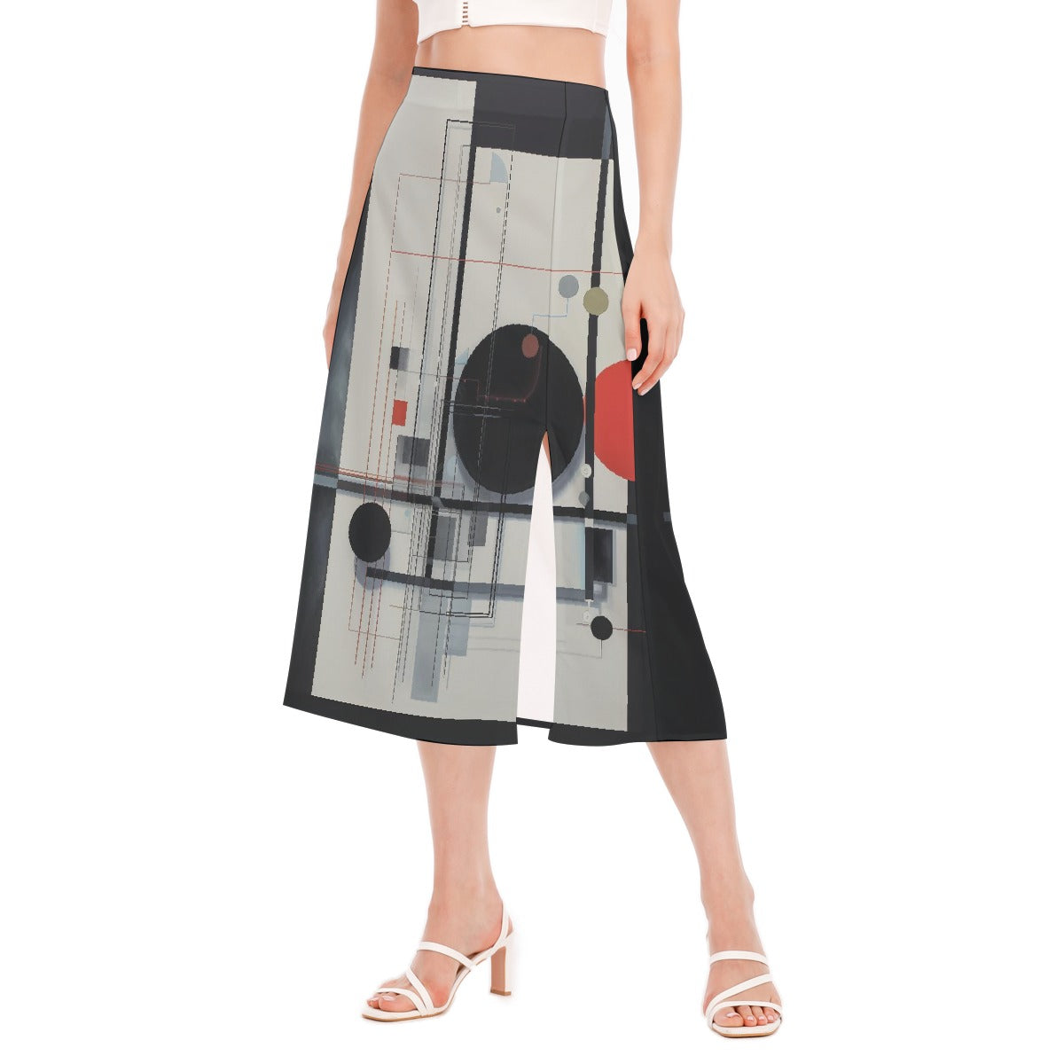 All-Over Print Women's High Slit Long Skirt