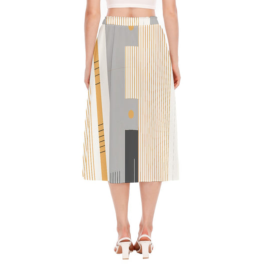 All-Over Print Women's Long Section Chiffon Skirt