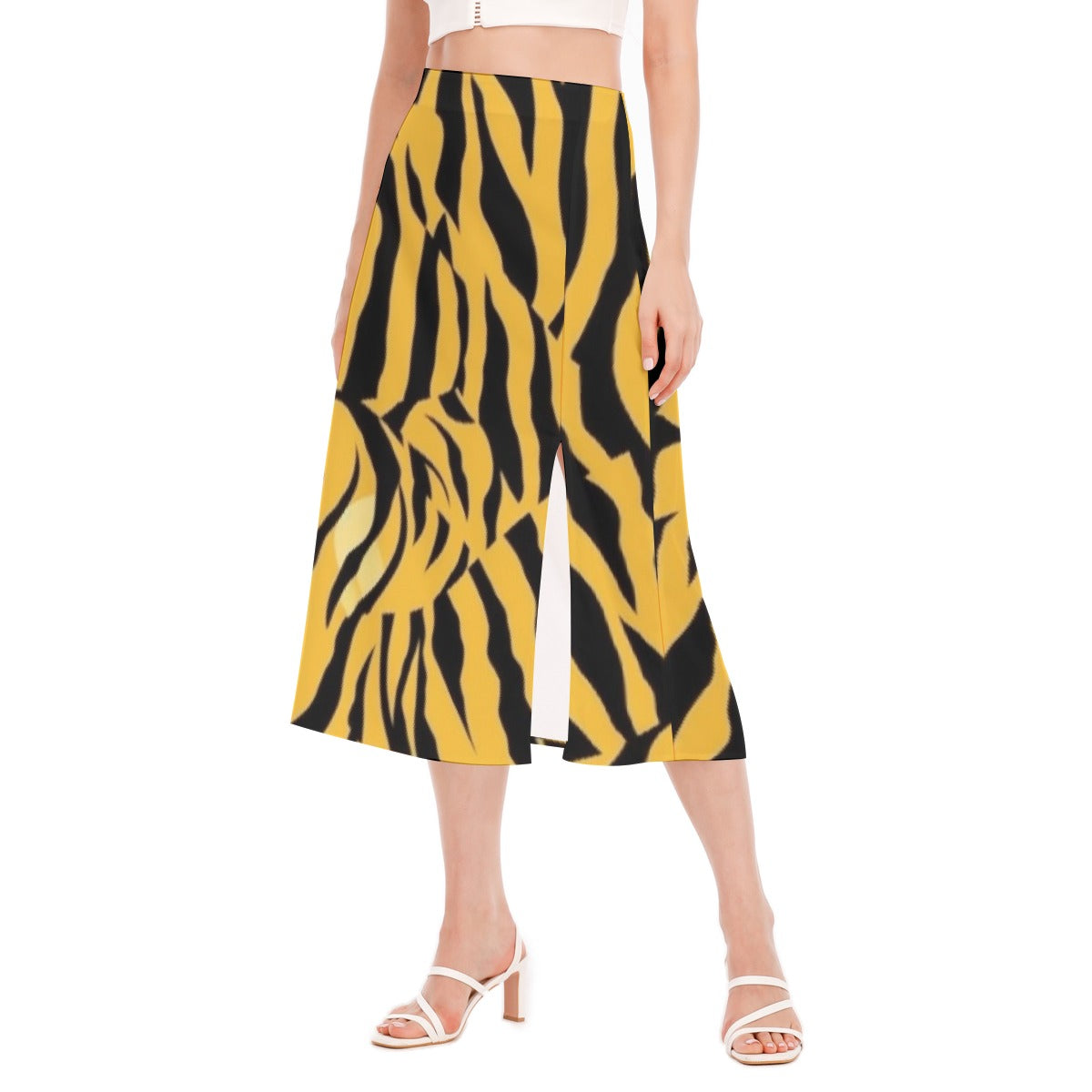 All-Over Print Women's High Slit Long Skirt