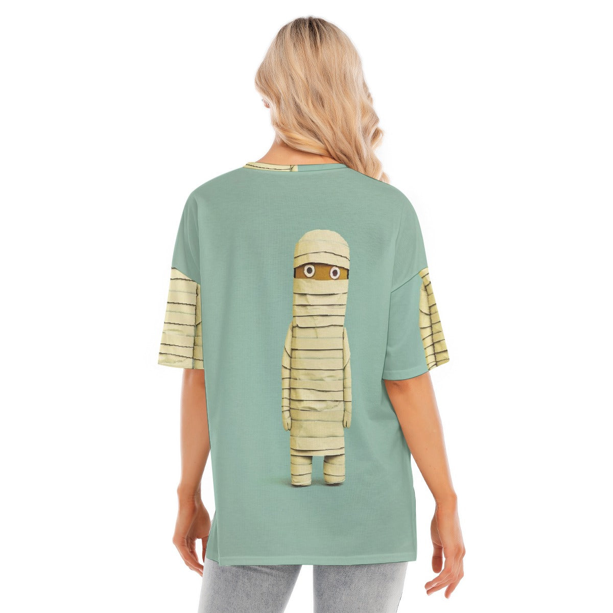 All-Over Print Women's Short Sleeves T-shirt With Hem Split