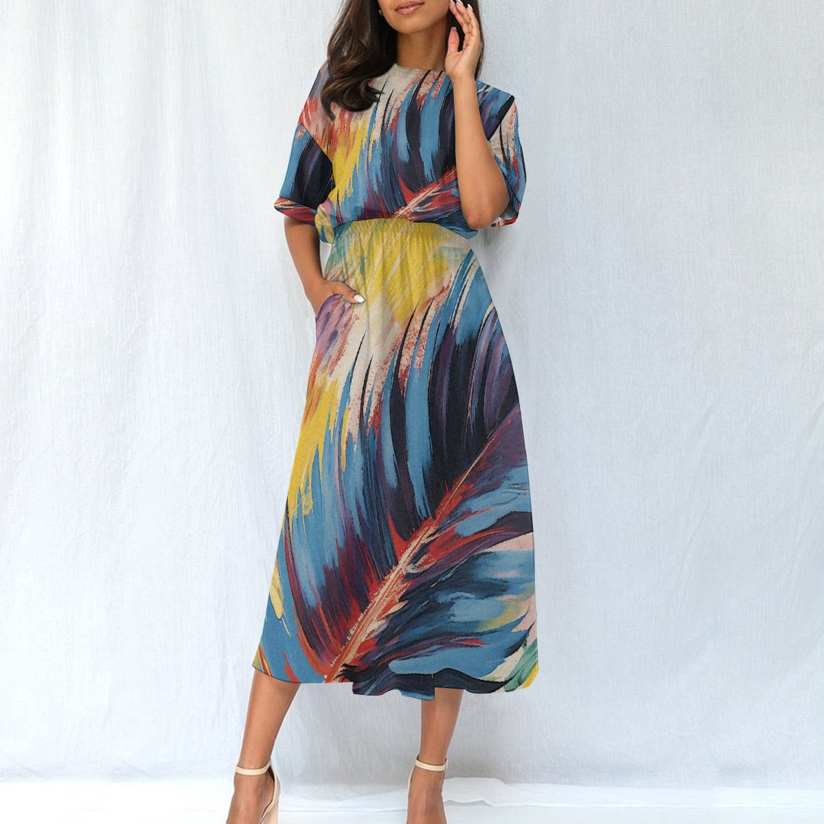 All-Over Print Women's Elastic Waist Dress