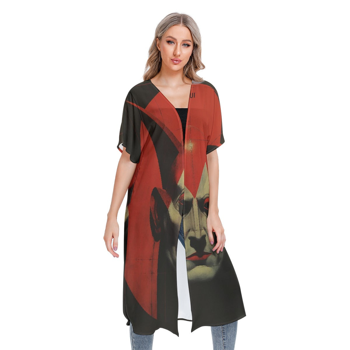 All-Over Print Women's Short Sleeve Cardigan