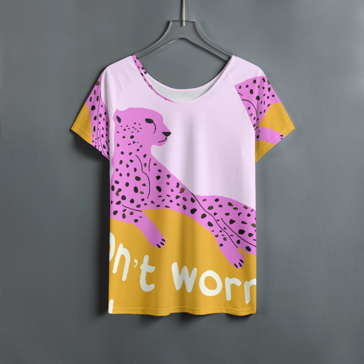 All-Over Print Women's Round Neck T-shirt With Raglan Sleeve