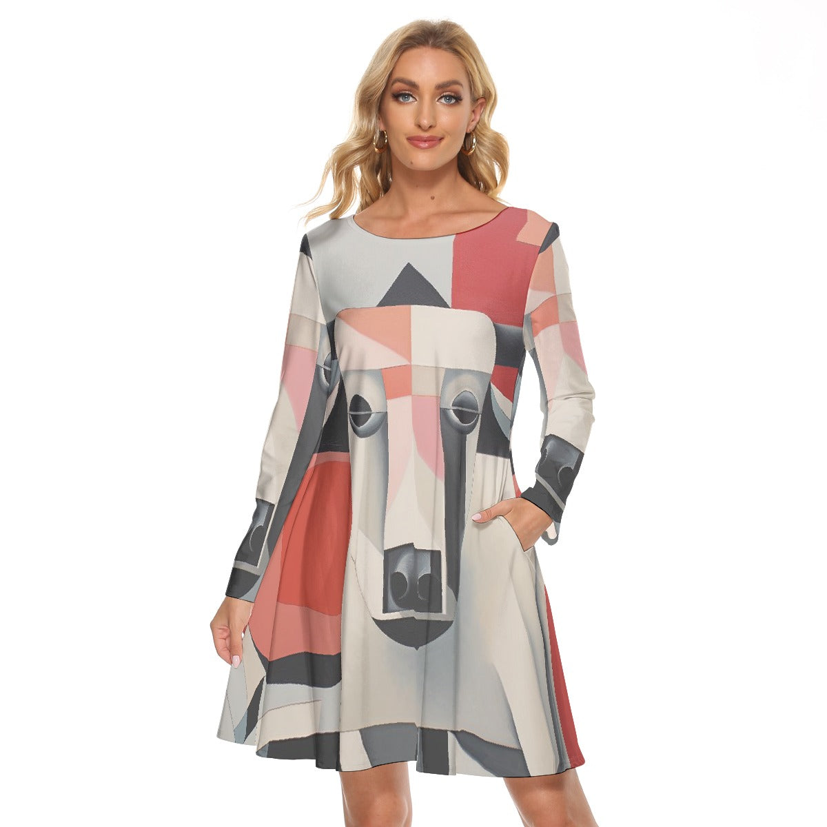 All-Over Print Women's Crew Neck Dress
