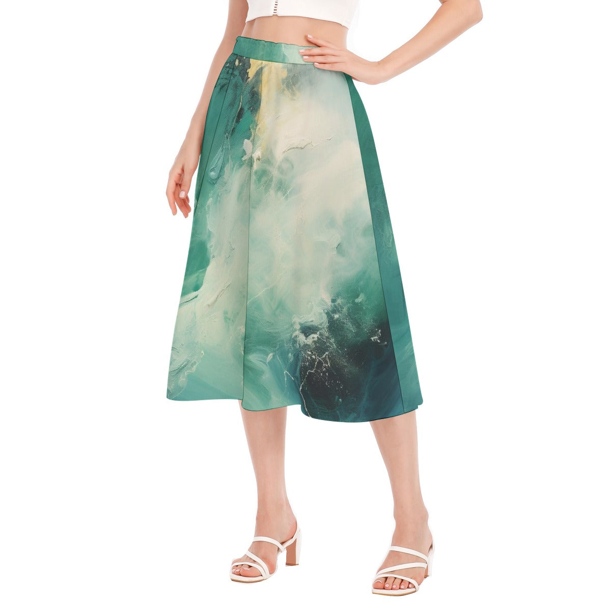 All-Over Print Women's Long Section Chiffon Skirt