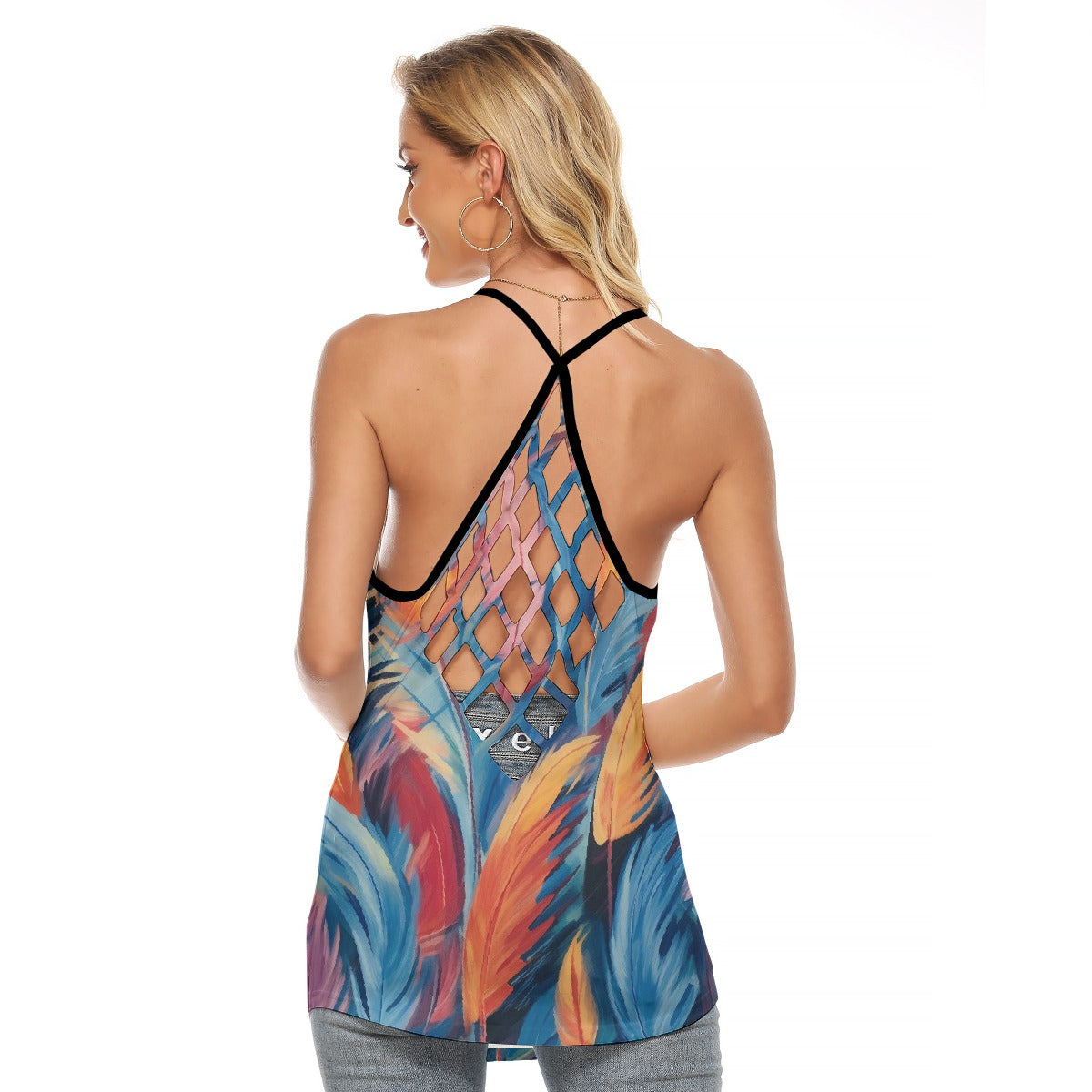 All-Over Print Women's Criss-Cross Open Back Tank Top