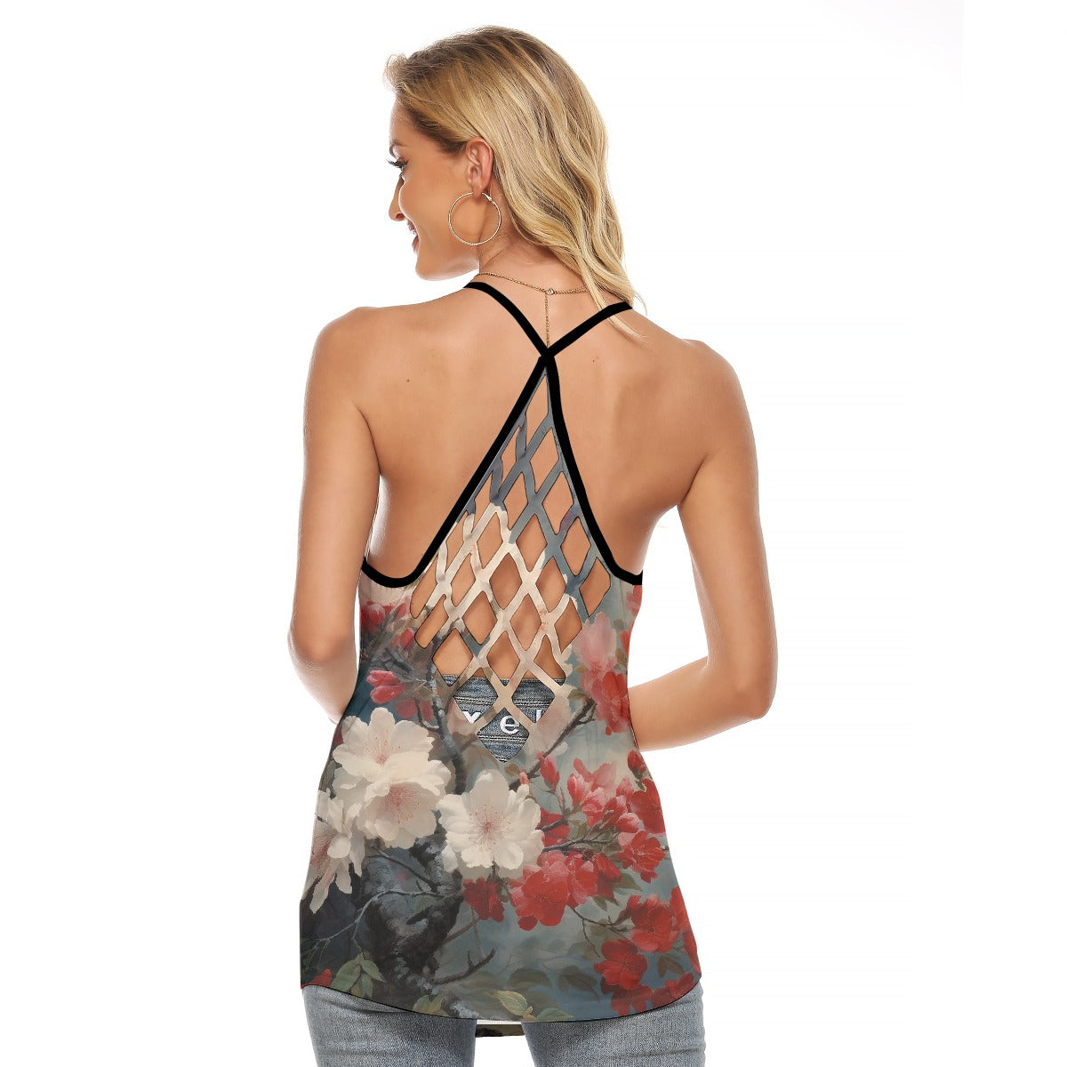 All-Over Print Women's Criss-Cross Open Back Tank Top
