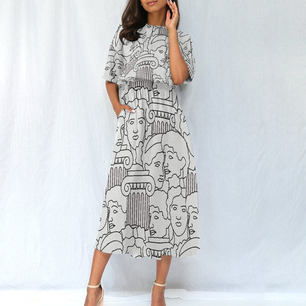 All-Over Print Women's Elastic Waist Dress
