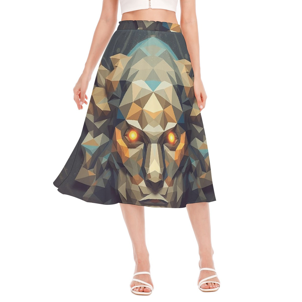 All-Over Print Women's Long Section Chiffon Skirt