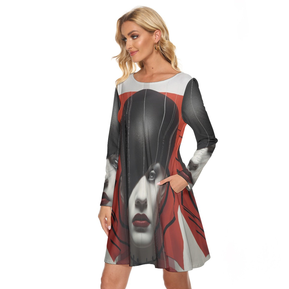 All-Over Print Women's Crew Neck Dress