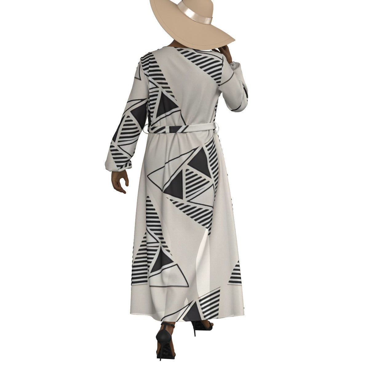 All-Over Print Women's Lace-up Chiffon Robe