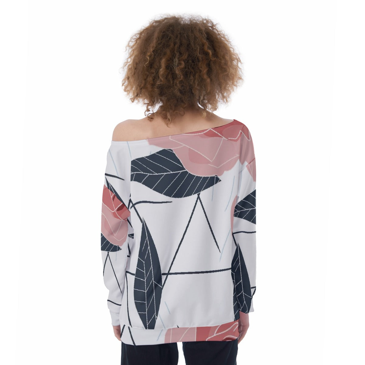 All-Over Print Oversized Women's Off-Shoulder Sweatshirt