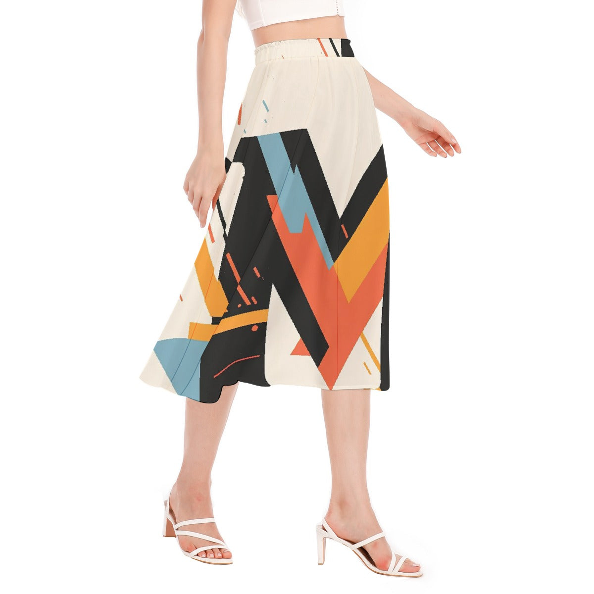 All-Over Print Women's Long Section Chiffon Skirt