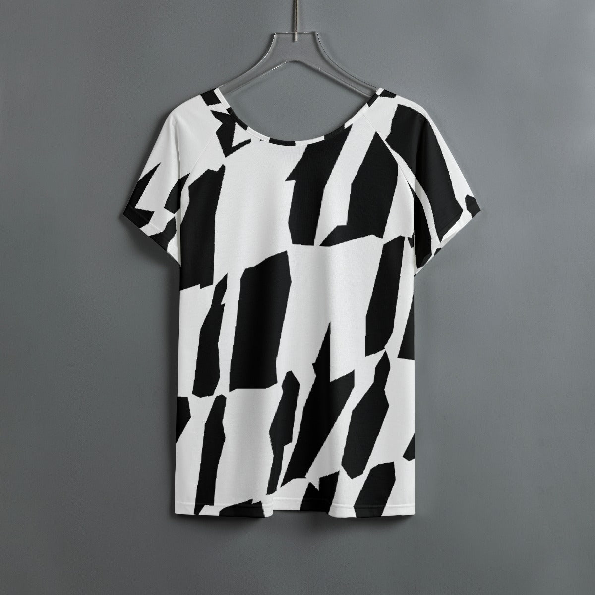 All-Over Print Women's Round Neck T-shirt With Raglan Sleeve