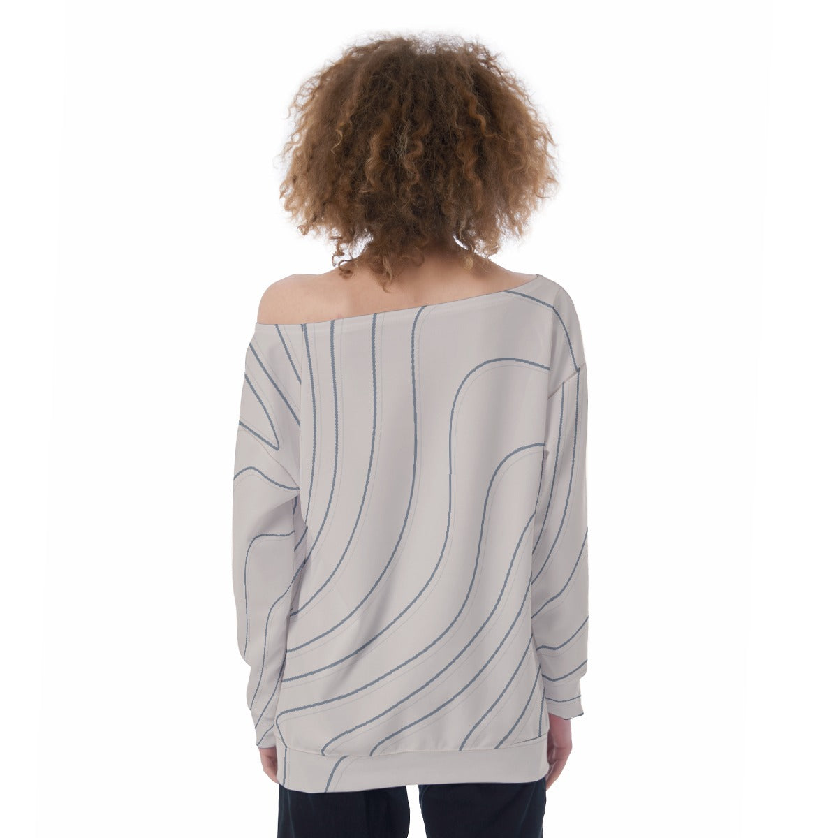 All-Over Print Oversized Women's Off-Shoulder Sweatshirt