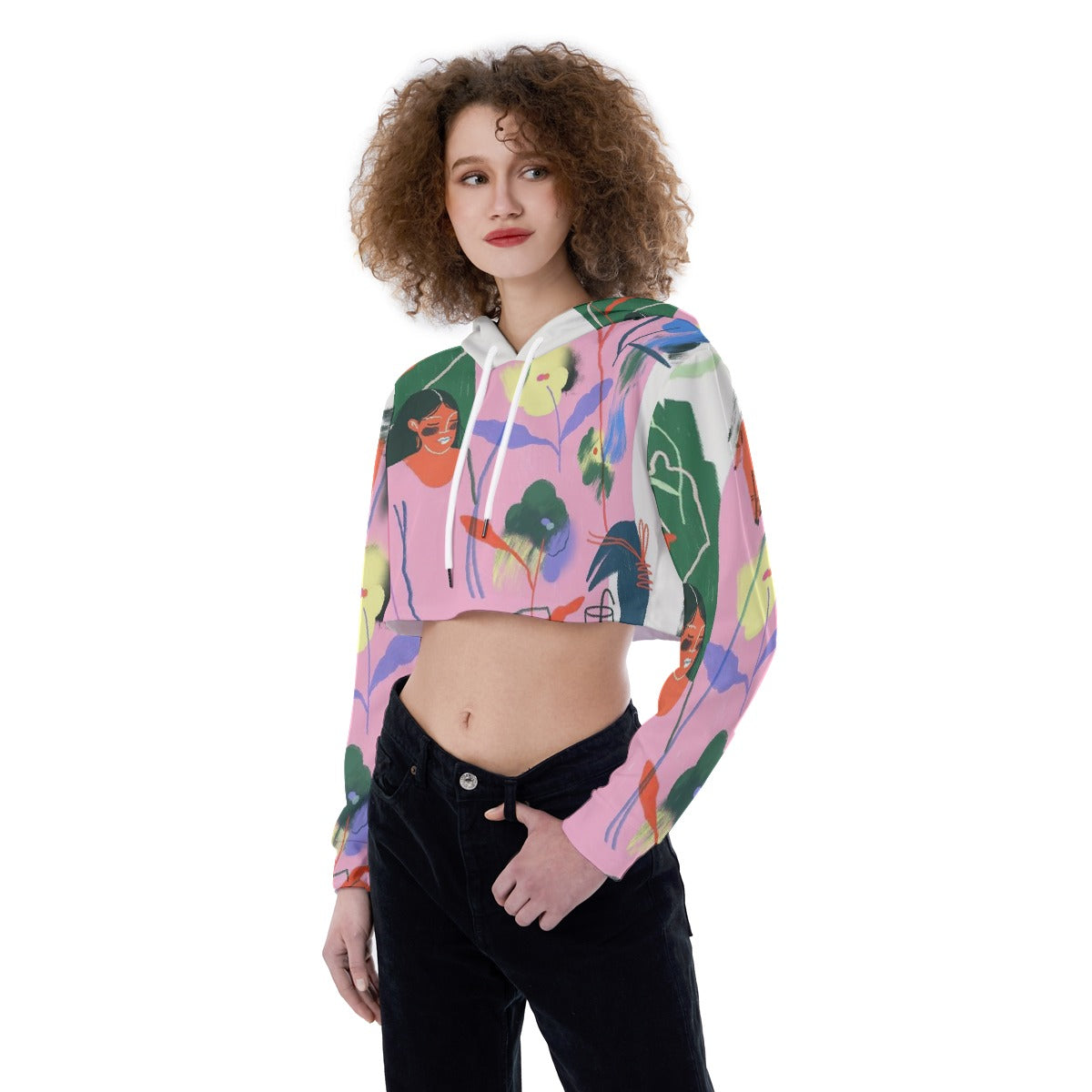 All-Over Print Women's Crop Top Hoodie