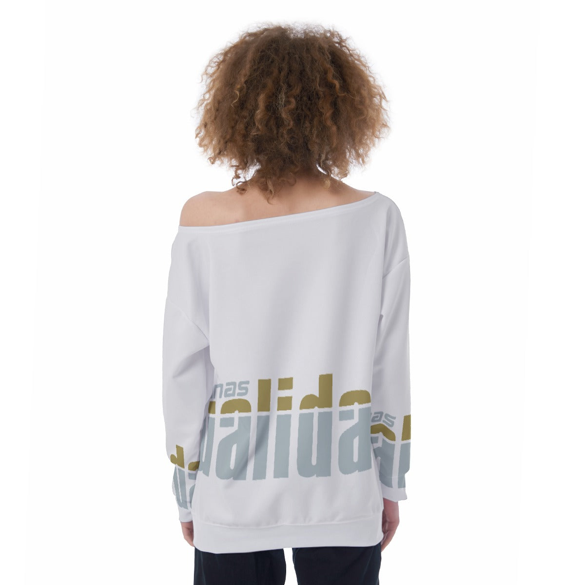 All-Over Print Oversized Women's Off-Shoulder Sweatshirt