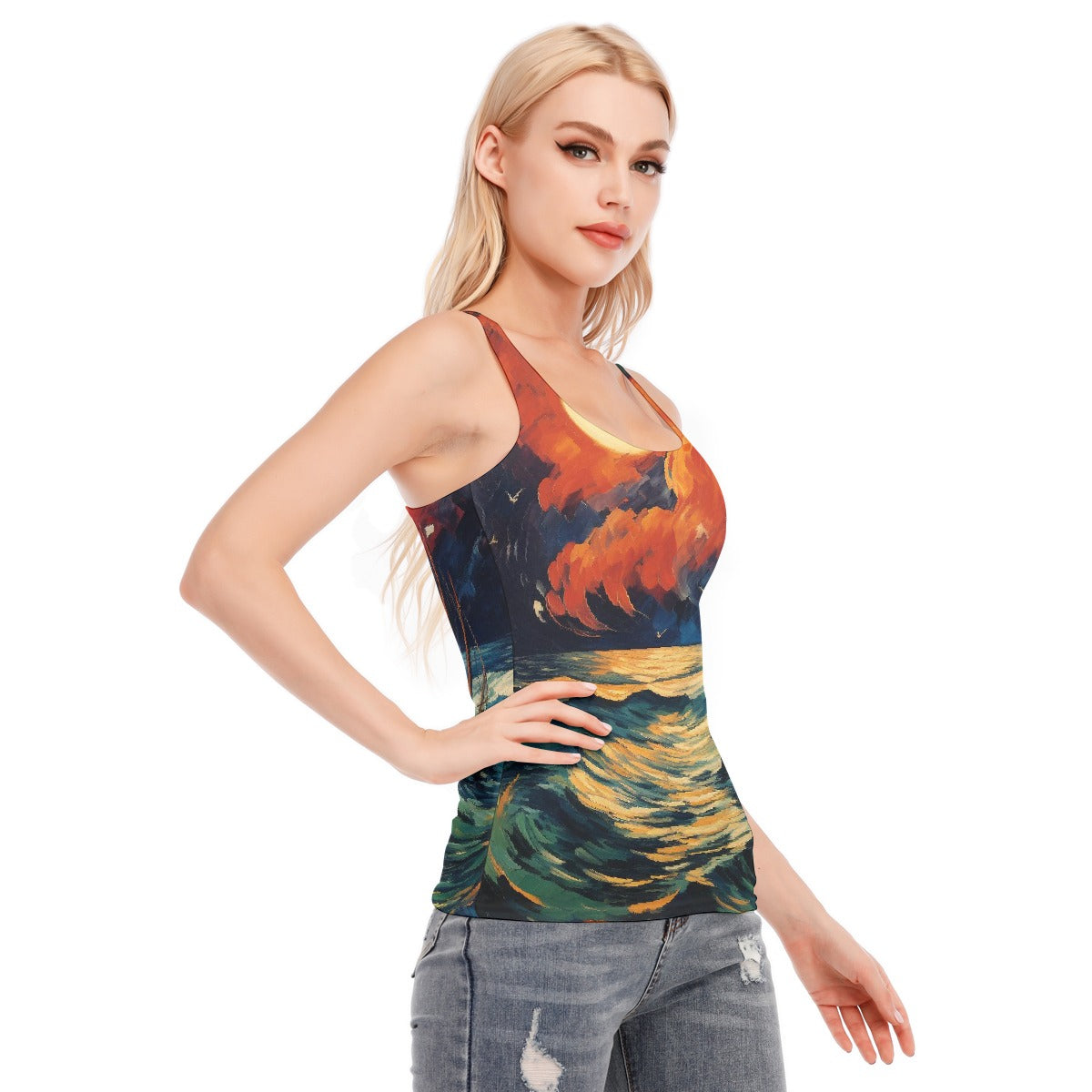 All-Over Print Women's Racer Vest | 190GSM Cotton