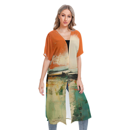 All-Over Print Women's Short Sleeve Cardigan