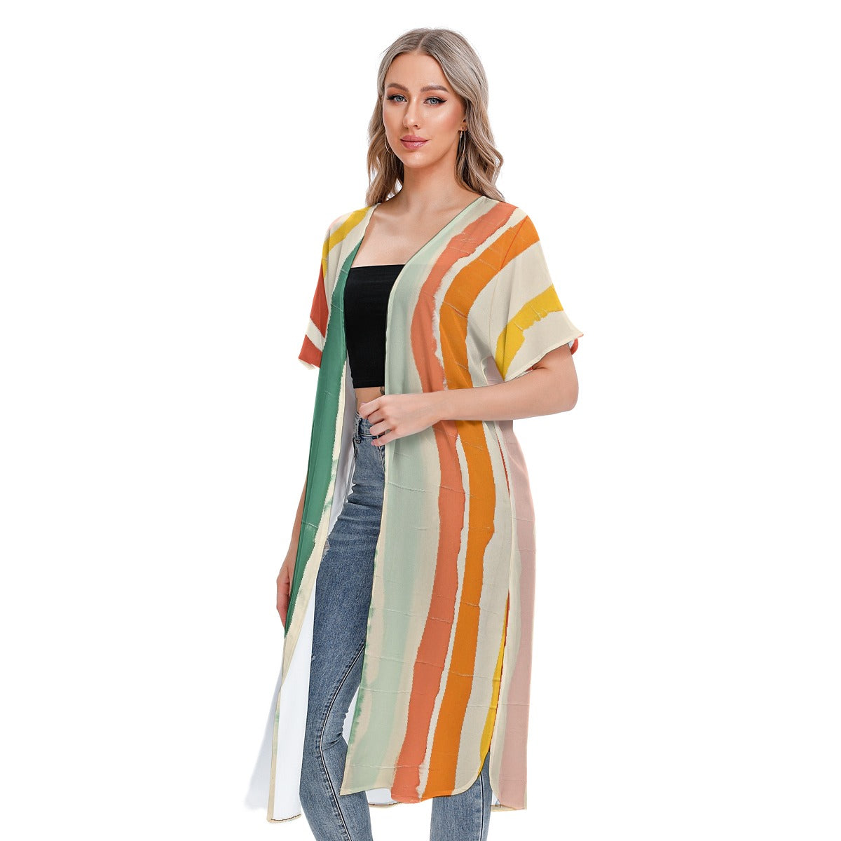 All-Over Print Women's Short Sleeve Cardigan