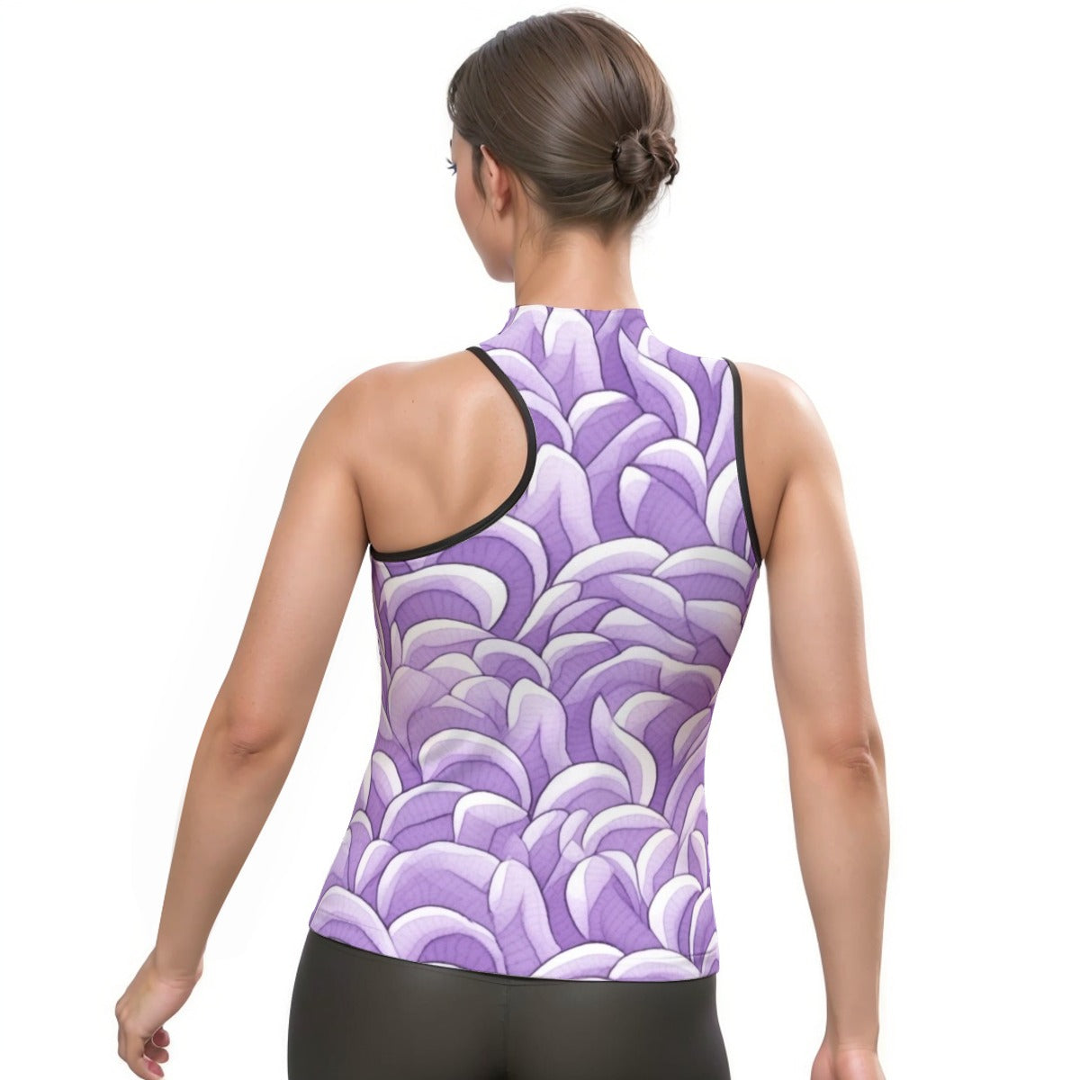 All-Over Print Women's Halter Sleeveless Asymmetrical Tank Top