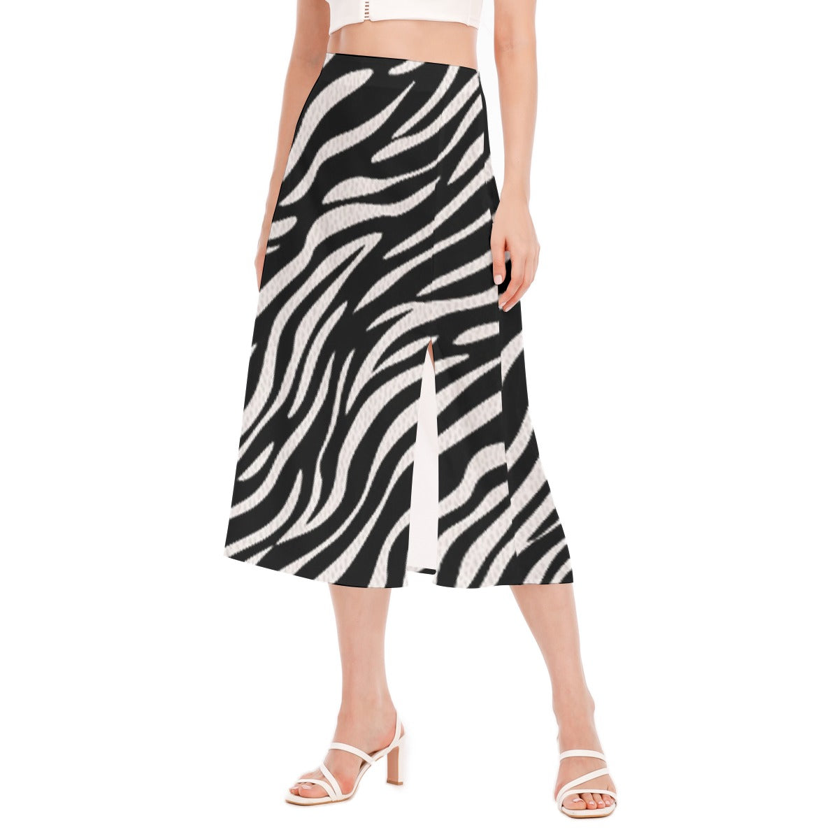 All-Over Print Women's High Slit Long Skirt