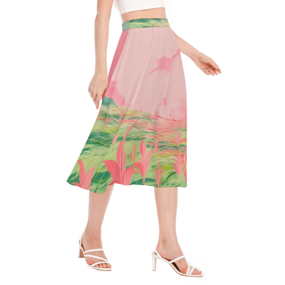 All-Over Print Women's Long Section Chiffon Skirt