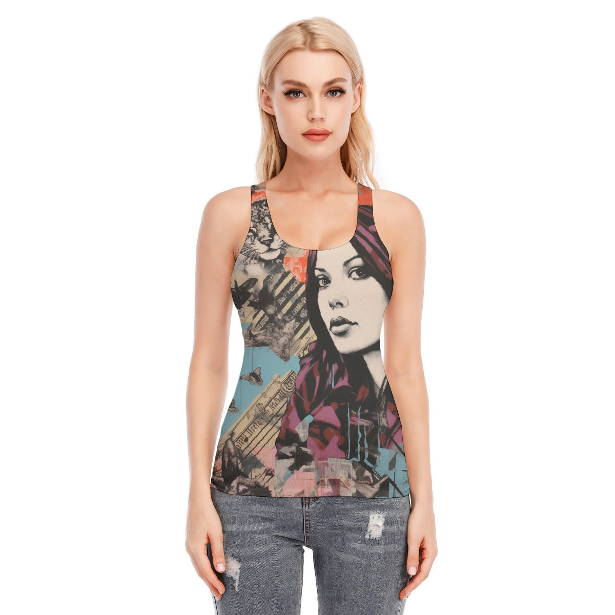 All-Over Print Women's Racer Vest | 190GSM Cotton