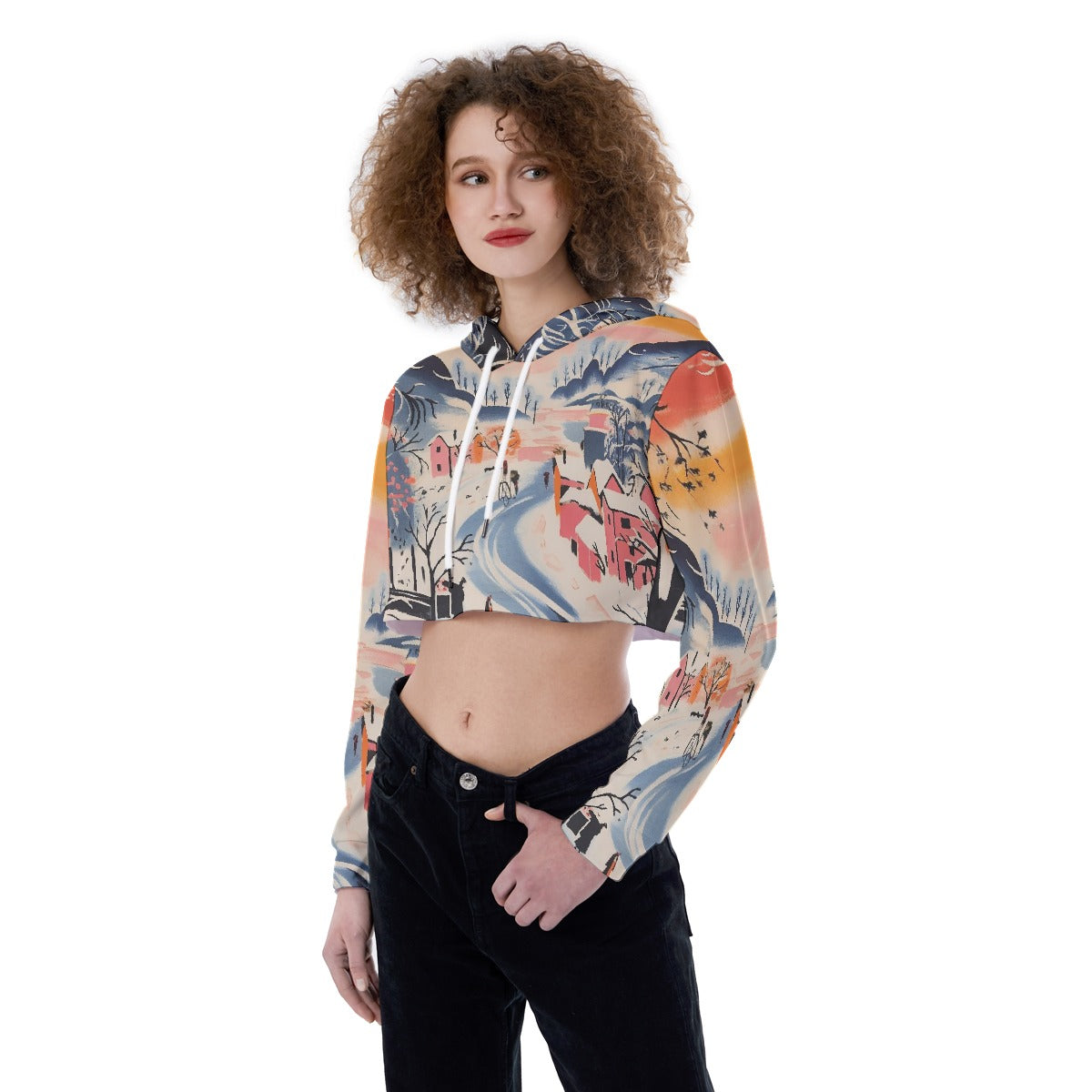 All-Over Print Women's Crop Top Hoodie