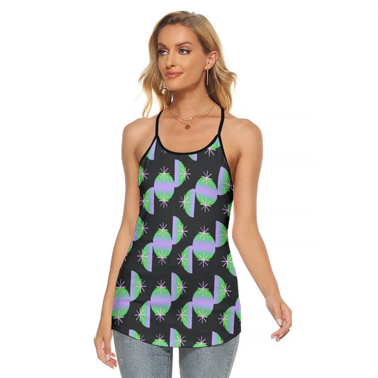 All-Over Print Women's Criss-Cross Open Back Tank Top
