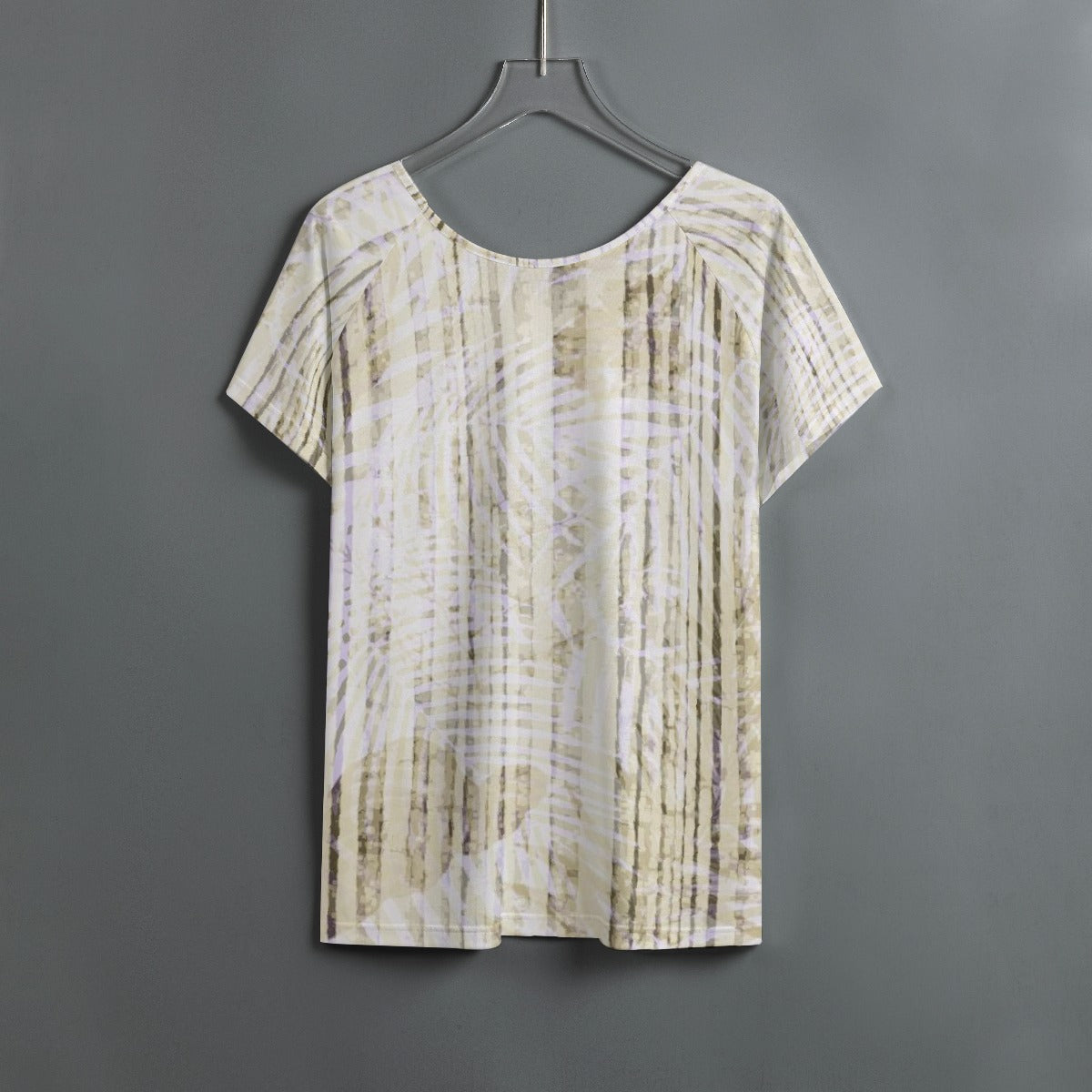 All-Over Print Women's Round Neck T-shirt With Raglan Sleeve
