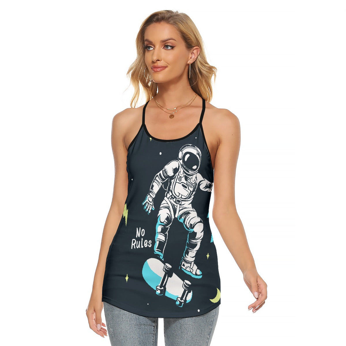 All-Over Print Women's Criss-Cross Open Back Tank Top