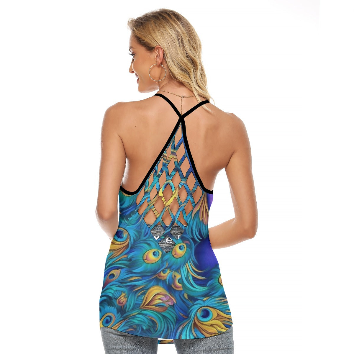 All-Over Print Women's Criss-Cross Open Back Tank Top