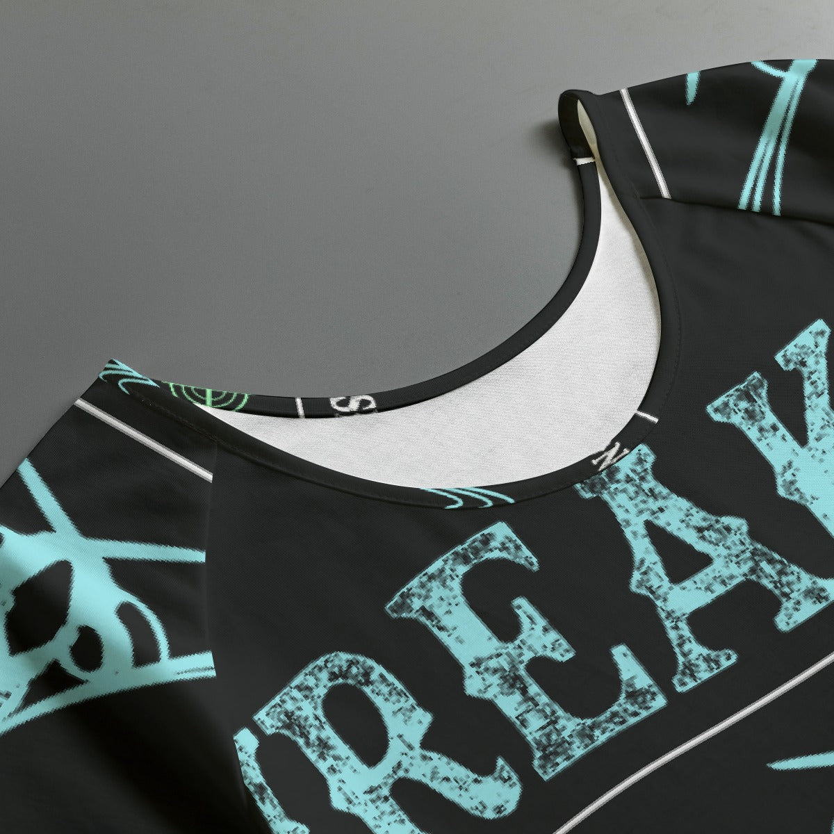 All-Over Print Women's Round Neck T-shirt With Raglan Sleeve