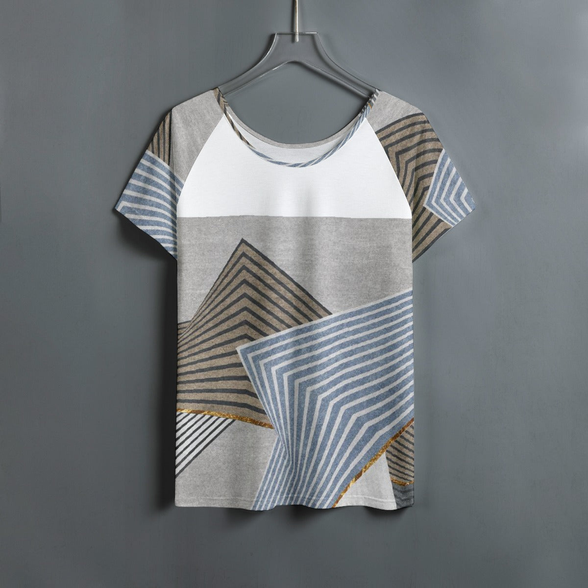 All-Over Print Women's Round Neck T-shirt With Raglan Sleeve