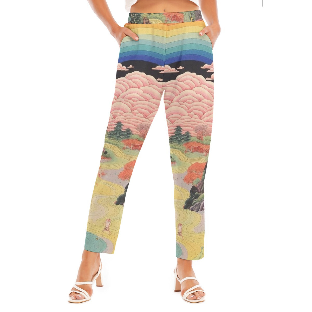 All-Over Print Women's Loose Straight-leg Pants