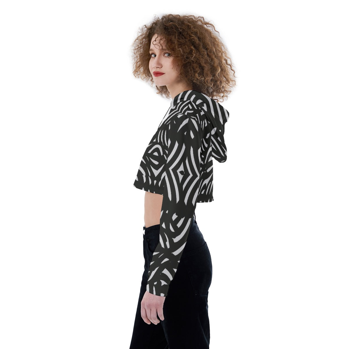All-Over Print Women's Crop Top Hoodie
