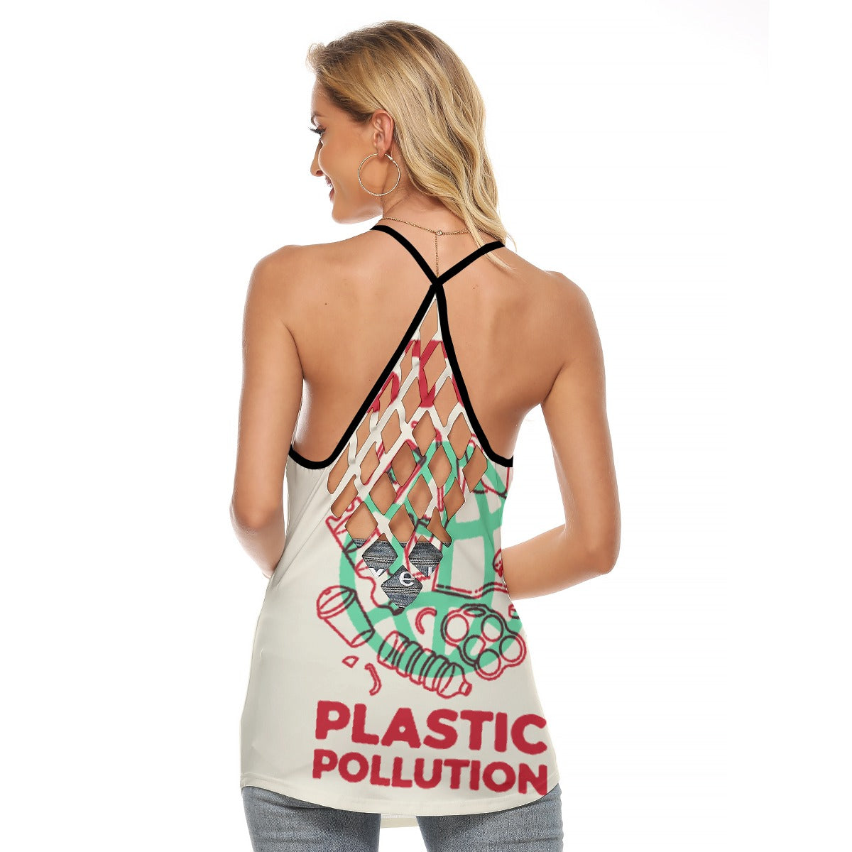 All-Over Print Women's Criss-Cross Open Back Tank Top