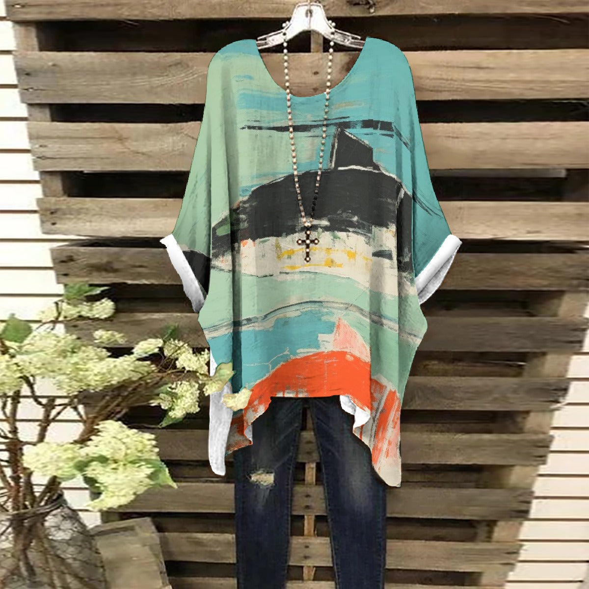 All-Over Print Women's Bat Sleeve Shirt