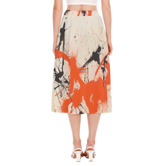 All-Over Print Women's Long Section Chiffon Skirt