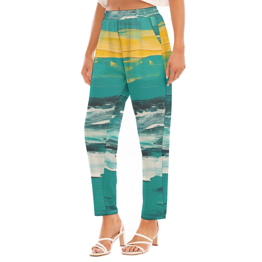 All-Over Print Women's Loose Straight-leg Pants