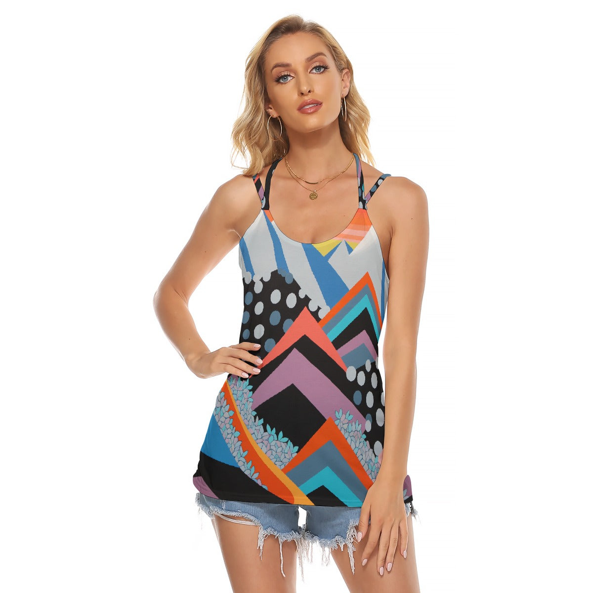 All-Over Print Women's Halter Top With Backless