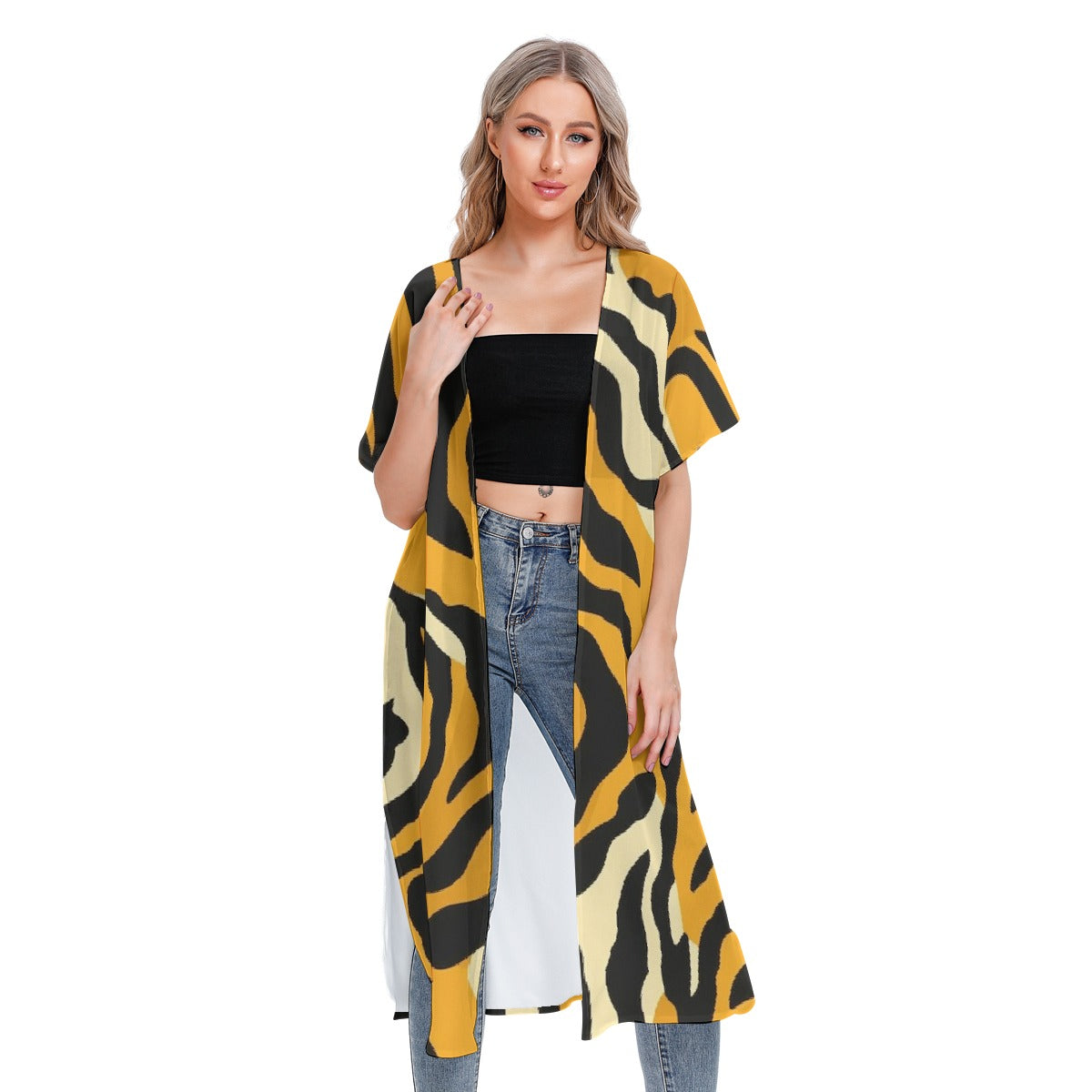 All-Over Print Women's Short Sleeve Cardigan
