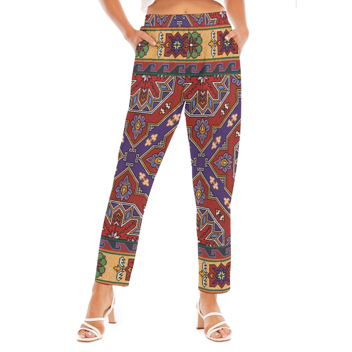 All-Over Print Women's Loose Straight-leg Pants