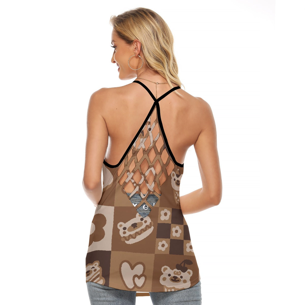 All-Over Print Women's Criss-Cross Open Back Tank Top