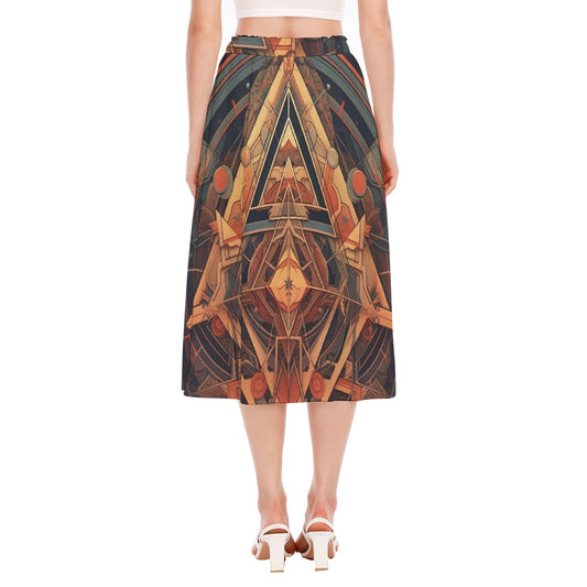 All-Over Print Women's Long Section Chiffon Skirt