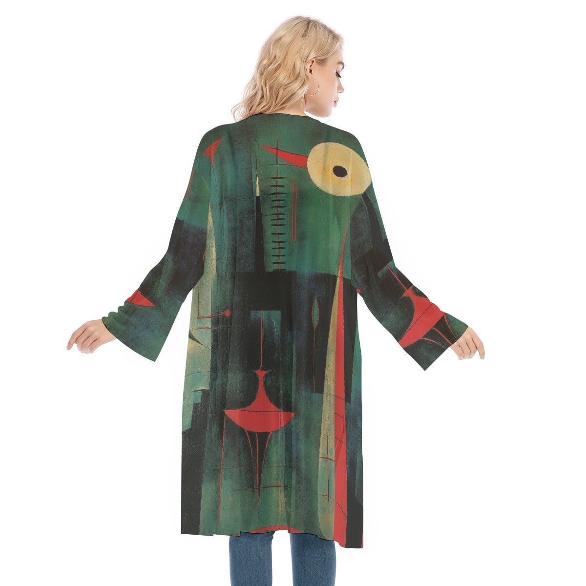 All- Over Print Women's Long Sleeve Mesh Cardigan