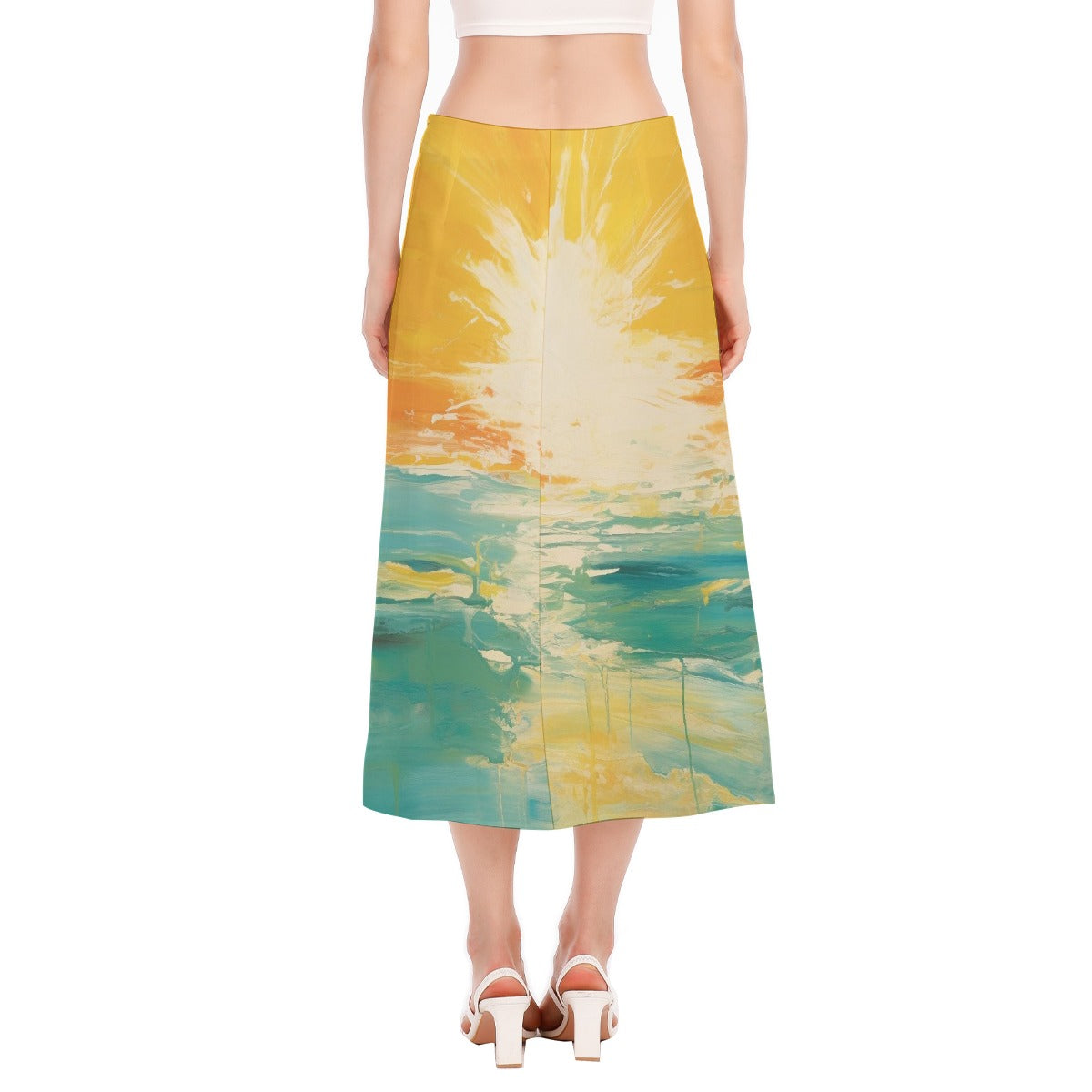 All-Over Print Women's High Slit Long Skirt