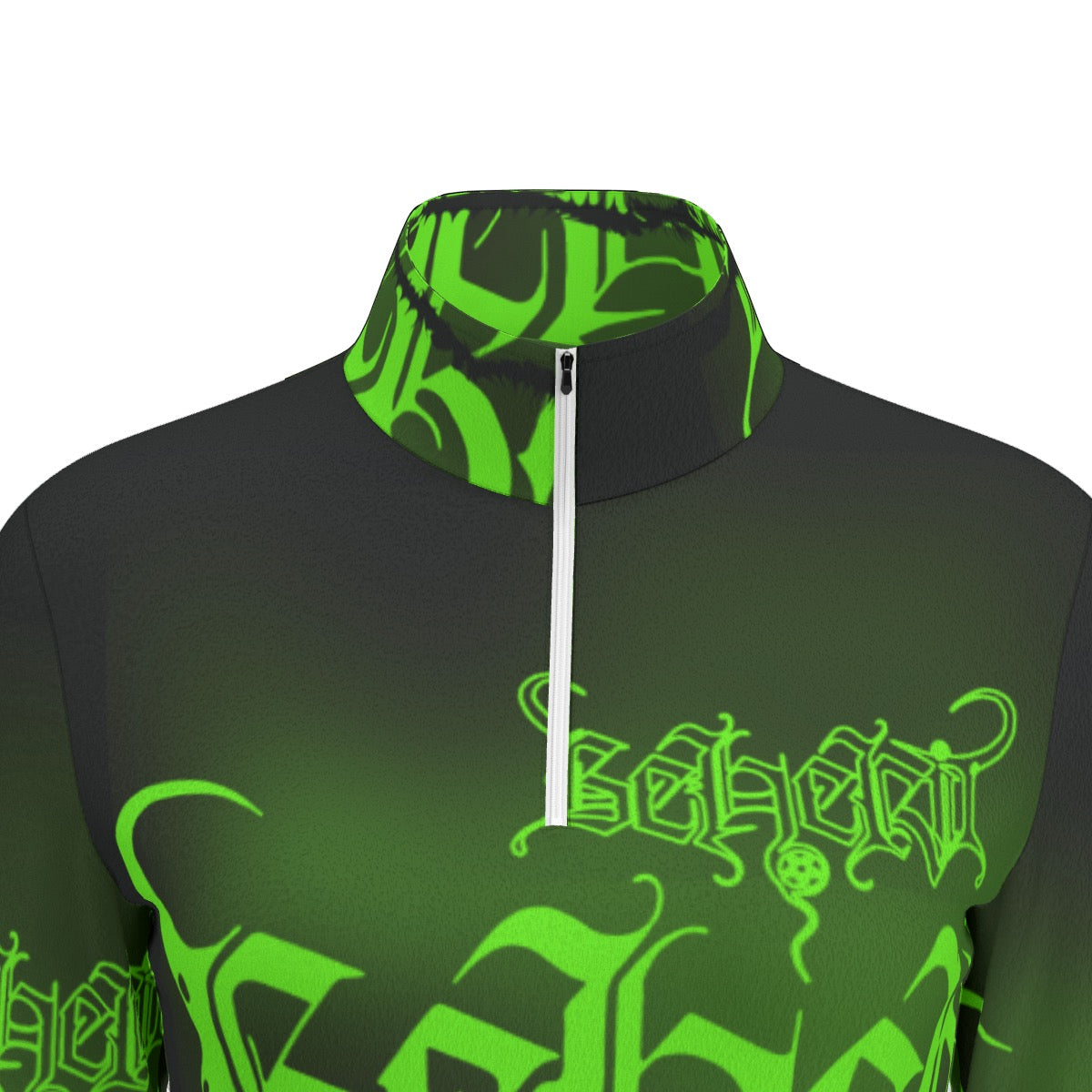 All-Over Print Women's Sports Collar Jersey With Long Sleeve