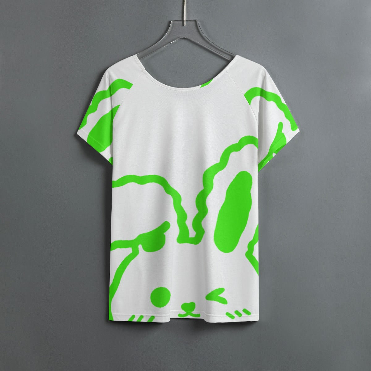 All-Over Print Women's Round Neck T-shirt With Raglan Sleeve